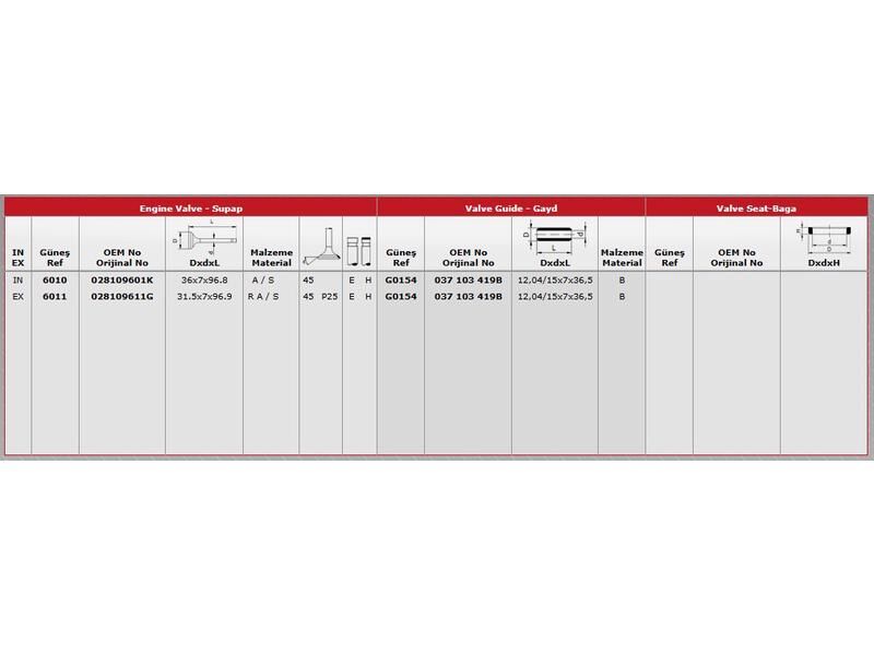 SUPAP IN.4 EX.4 VAG A3 A4 A6 CAD2 GO3-4 POLO 93-05