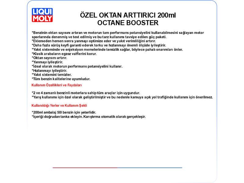 ÖZEL OKTAN ARTTIRICI 200ml OCTANE BOOSTER