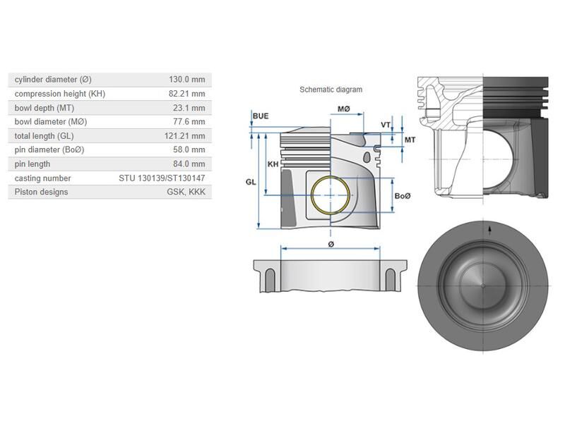 PİSTON 130,00MM SCANİA 130.00MM ÇELİK DC13 EURO5