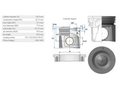 PİSTON 130,00MM SCANİA 130.00MM ÇELİK DC13 EURO5