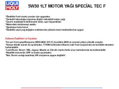 5W30 1LT MOTOR YAĞ SPECİAL TEC F
