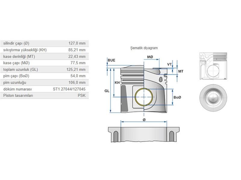 PİSTON 127,00MM LKW SCANIA