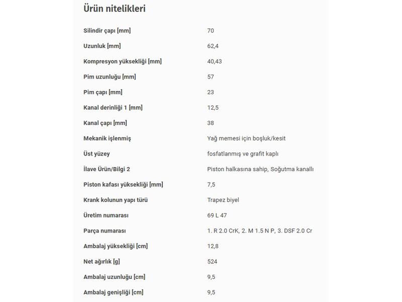PİSTON 70,00MM OPEL AST.H COR.D 05-15