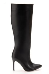 S-2007 Siyah fermuarlı Günlük Bayan Çizme