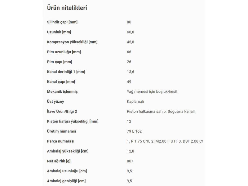 PİSTON 80,00MM VAG A1 POLO5 14-19