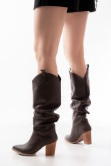 LS-1884 Kahverengi Günlük Kadın Çizme