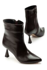 4701 Kahve Kırışık Kare Topuk Günlük Kadın Bot