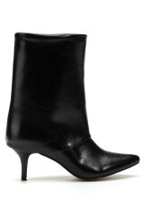 4806 Siyah Kırışık Rugan Yakalı Günlük Kadın Bot