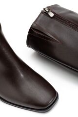 4804 Kahve Cilt Fermuarlı Günlük Bayan Çizme