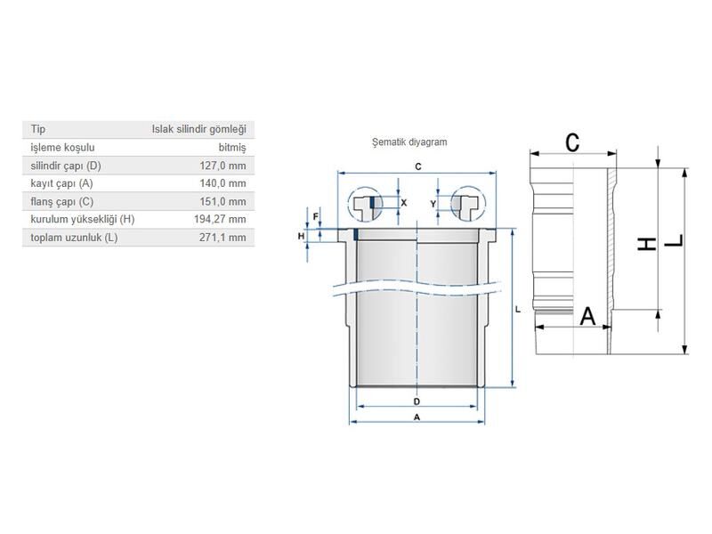 SİLİNDİR GÖMLEĞİ SCANİA 127.00MM G.LASTİKLİ EGRLİ DC12 EURO4